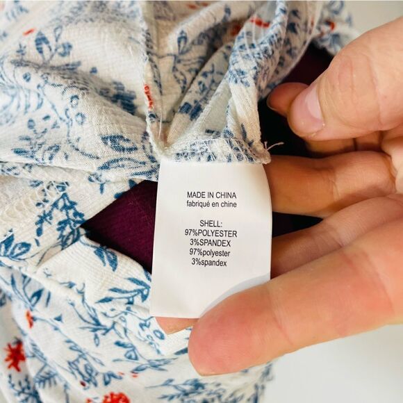 Melloday White Floral Summer Top Sz Small - Picture 7 of 10